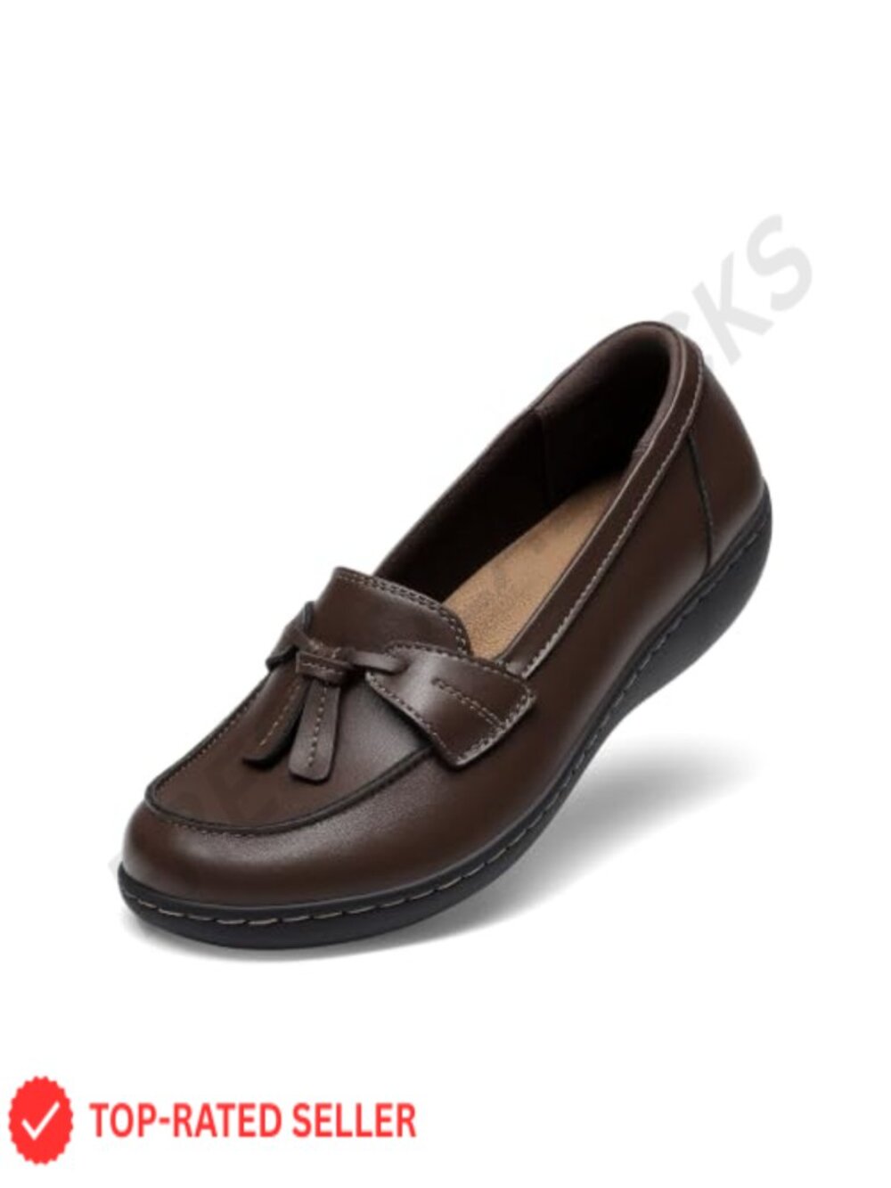 Women's Faux Leather Loafers Comfort Slip-On Business Casual Shoes